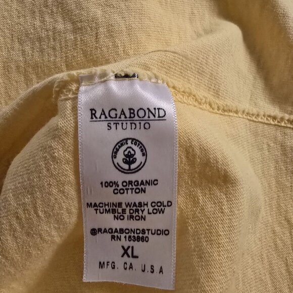 Free People X Ragabond Salty Shasta Tee Womens XL Oversized Yellow EUC - Picture 5 of 5